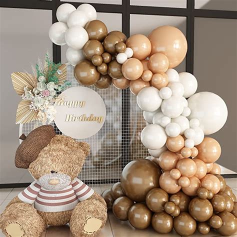 Balloon Garland Arch Kit Brown Nude Brown White Balloon Arch Kit Coffee Caramel Ivory White