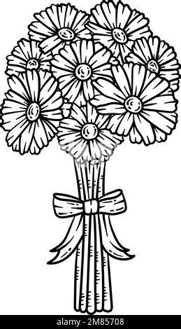 Daisy Flower Daisies Outline Vector Design In Detailed Line Art