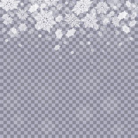 Flocos De Neve Caindo Em Fundo Transparente Vetor Premium