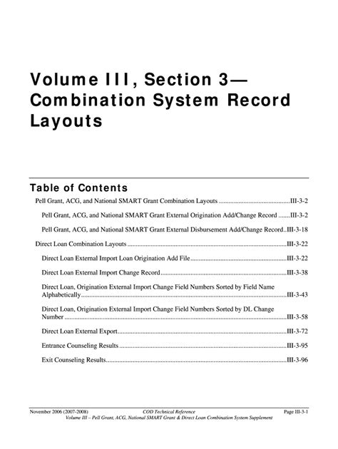 Fillable Online Ifap Ed Cod Technical Reference Volume