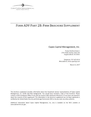 Fillable Online Ccm Form Adv Part B Brochure Capes Capital