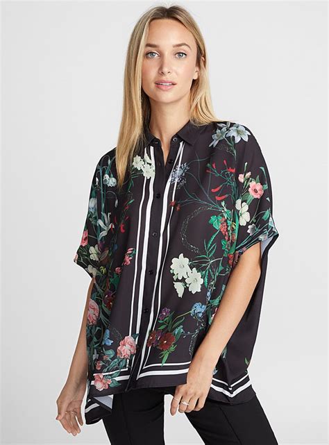 Loose Fluid Crepe Blouse Contemporaine Shirts Simons Trendy