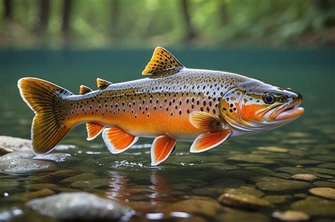 La trucha marrón Salmo trutta es un pez de río popular de colores