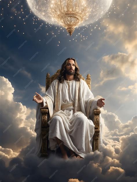 Premium Photo | Image of Jesus sitting on a throne created with ...