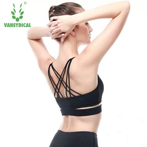 Vansydical Sexy Backless Sports Bra Fitness Bras Gym Women Running