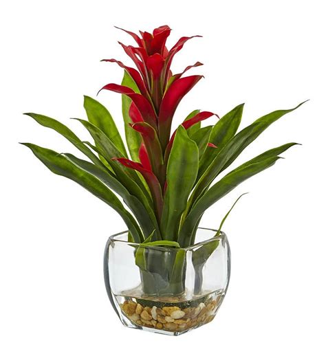 Nearly Natural Bromeliad With Vase Arrangement | Marketplace | 1800Flowers