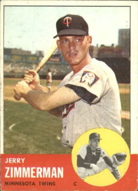 Carte De Baseball Topps Minnesota Twins Jerry Zimmerman Ex