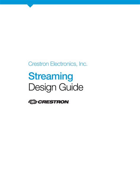 Pdf Design Guide Crestron Streaming Design Guide Dokumen Tips