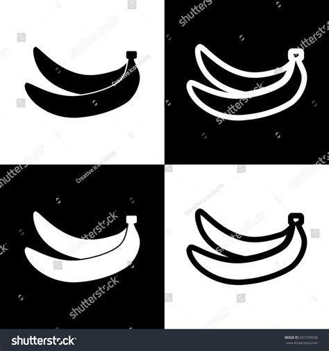 Banana Simple Sign Vector Black White Vector De Stock Libre De