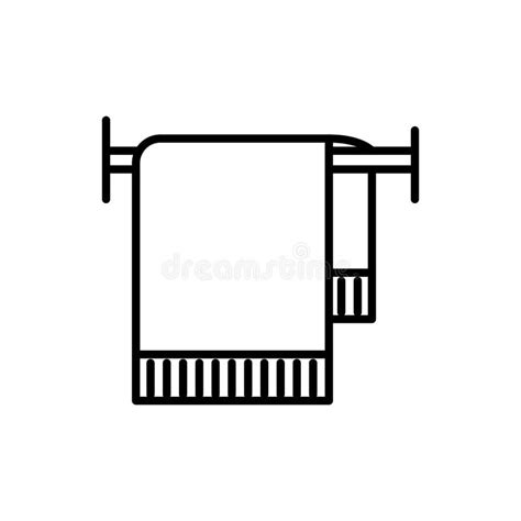 Handdoek In Pictogram Van De Kuuroord Het Vectorlijn Teken