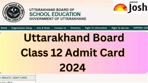 Uttarakhand Board Ubse 12th Admit Card 2024 Release Date And Other Details