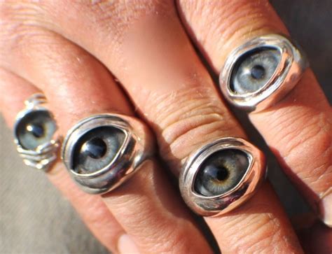 Sterling Silver Prosthetic Glass Eye Eyelid Ring Freedom Jewelry Usa Eye Jewelry Jewelry