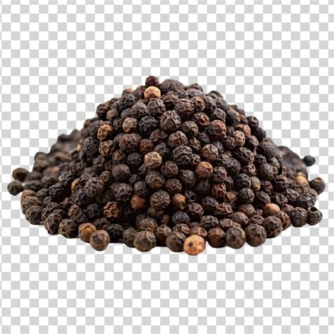 Premium Psd Black Peppers Pile Isolated On Transparent Background