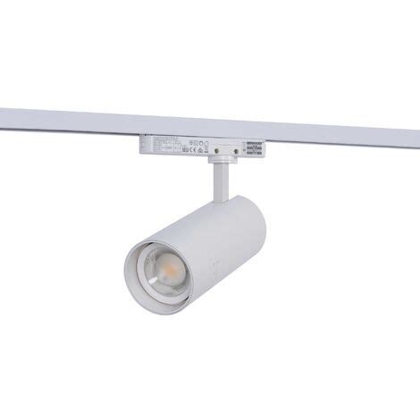 Spot Led Sur Rail Monophas Cct W Cob Ouverture R Glable Blanc