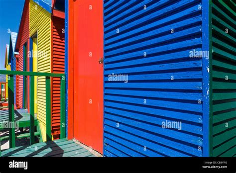 Colorful Beach Huts At St James Bay Near Simons Town Western Cape