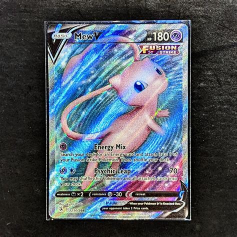 Mew V Full Art Ultra Rare Fusion Strike Pokemon TCG Hobbies Toys