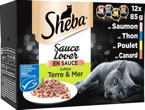 SHEBA Patè per gatti Sauce Lover Coffret Terre et Mer 4 Varietà