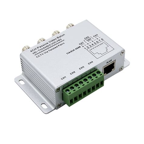 4ch Passive Video Balun For Tvi Cvi Ahd Cameras Cctv Via Twisted Pairs Utp Video Balun 4ch