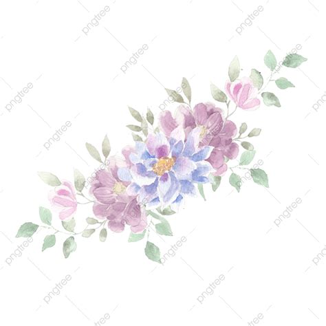 Flowers Arrangement Png Picture Vintage Purple Rose Watercolor Flower