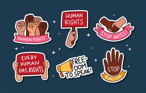 Collection of Hand Drawn Human Rights Stickers 3703163 Vector Art at Vecteezy