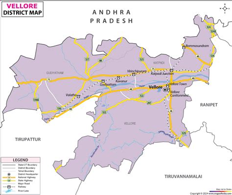 Vellore District Map