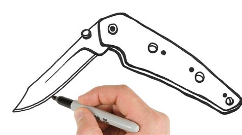 How To Draw Pocket Knife Easy Stuff Drawings Youtube