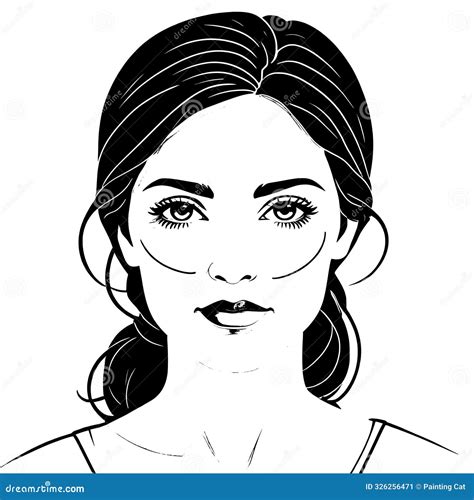 Resilient Woman Icon In Simple Line Art Style Cartoon Vector