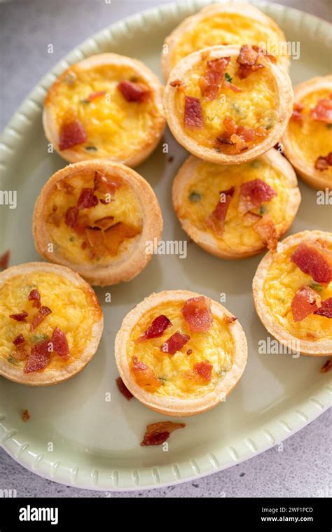 Mini Quiches With Ham And Cheese Topped With Crispy Bacon Ideas For