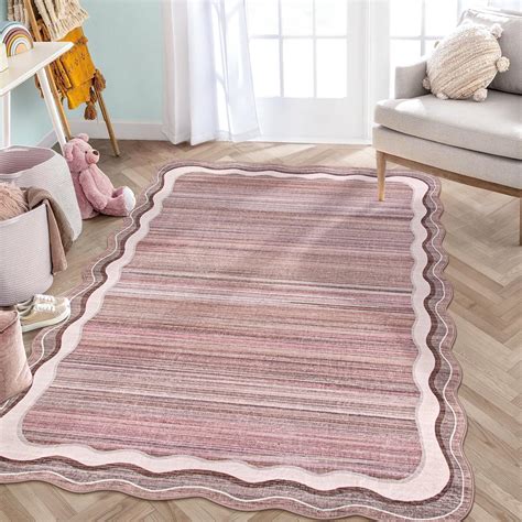 Amazon Lahome Modern 5x7 Washable Pink Rugs For Bedroom Girls