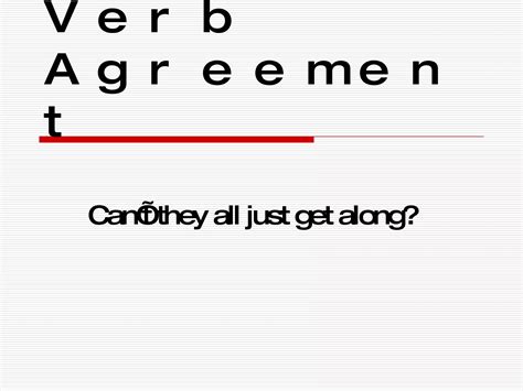 Subject Verb Agreement Ppt