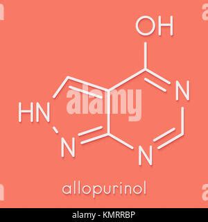 Allopurinol Gout Drug Molecule Chemical Formula Is C5H4N4O Atoms Are