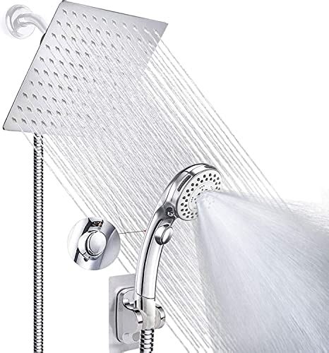 Shower Head With Handheld High Pressure Rainfall Stainless Steel