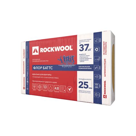 Звукоизоляционные плиты ROCKWOOL Флор Баттс - цена утеплителя, купить ...