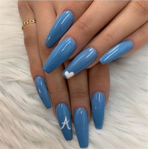 Acrylic Nails Ideas Coffin Light Blue Logwitt