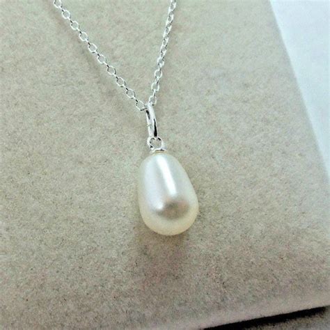 Sterling Silver Freshwater Pearl Pendant Necklace Etsy