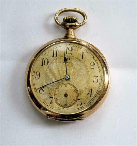 Antique Omega Grand Prix Paris 14k 585 56 Gold Pocket Watch Ww I Army