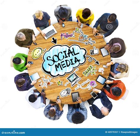 Group Of People Discussing Social Media Stock Image Image Of