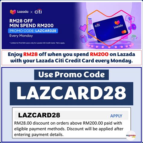 Lazada X Citibank Card Voucher Up To RM28 Off On Every Monday Mypromo My