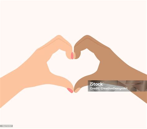 Multiracial Hands Making A Heart Shape Love Relationship Diversity And