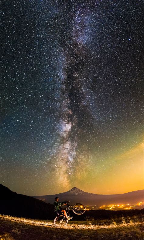 Banco De Imagens Luz Céu Noite Estrela Via Láctea Bicicleta Atmosfera Panorama Sombrio