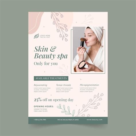 Cartel De Spa De Belleza Dibujado A Mano Vector Gratis