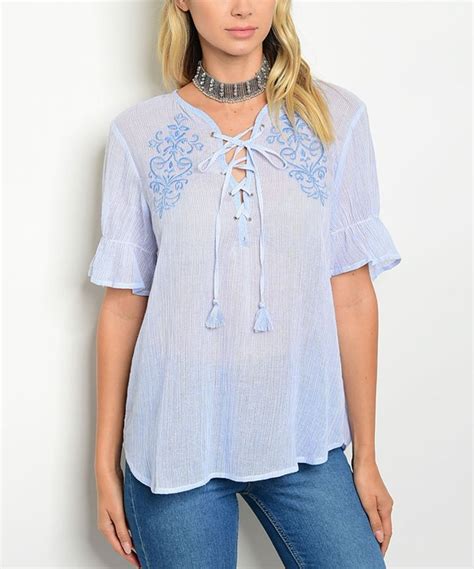 Light Blue Peasant Top Tops Blue Peasant Top Tunic Tops