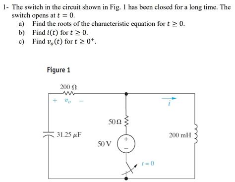 Solved The Switch In The Circuit Shown In Fig Has Chegg