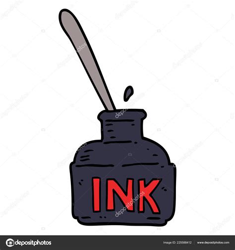 Cartoon Doodle Ink Bottle Stock Vector By Lineartestpilot