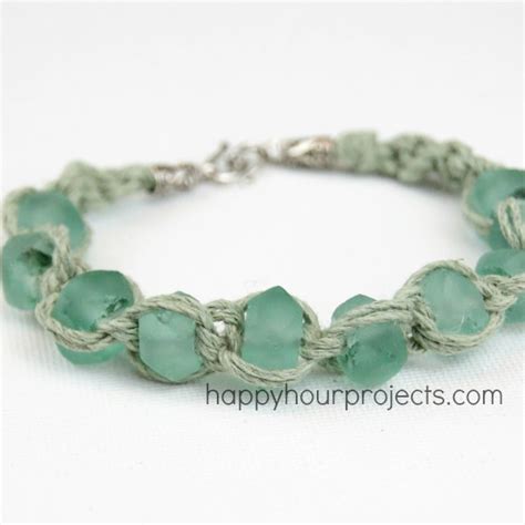 Glass Bead Macrame Bracelet - Happy Hour Projects