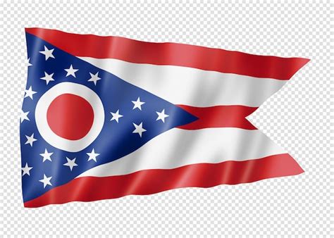 Premium Psd Ohio Flag United States Waving Banner Collection 3d