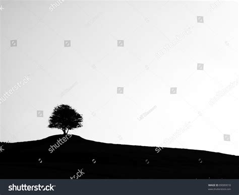 Graphic Black White Landscape Silhouette Signal Stock Photo 89089018
