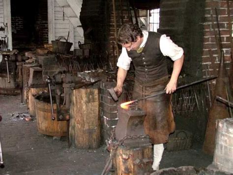 Blacksmith During Colonial Times Blacksmith Making Nails Early