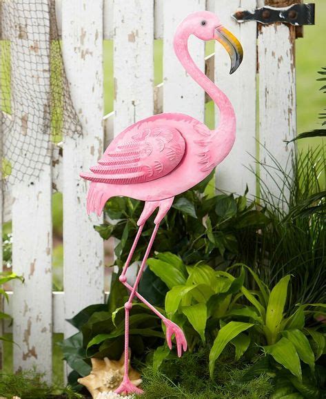 Metal Pink Flamingo Sculpture Large Realistic Garden Art Lawn Decor Statue T Flamingo