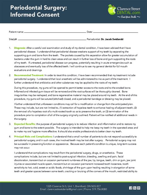 Fillable Online Consent Form For Periodontal Surgery Fax Email Print Pdffiller